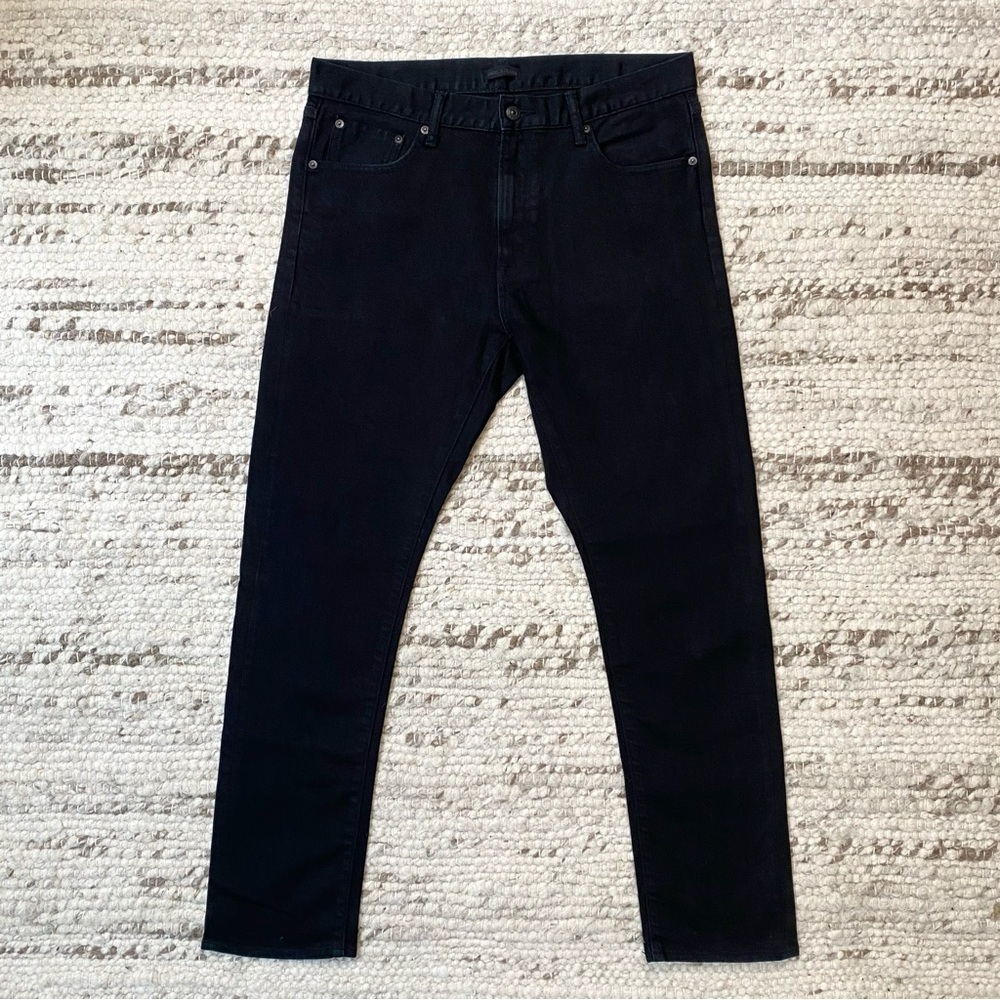 UNIQLO Black Straight Leg Stretch Cotton Jeans, Size 8